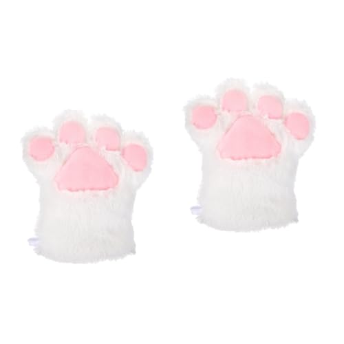 DEARMAMY 2St Bärenklauenhandschuhe katzenpfoten handschuhe halloween handschuhe Weiße Handschuhe weißes Krallenkostüm weiße Fäustlinge die Klaue Tiere Leistungsversorgung Kleinkindhandschuh von DEARMAMY