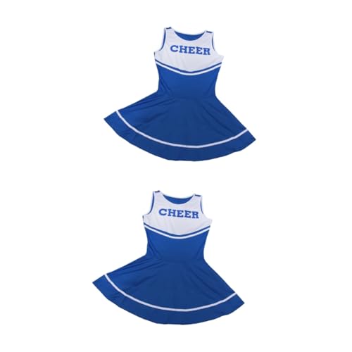 DEARMAMY 2St Cheerleaderkleid für Mädchen cheerleader uniform cheerleader costume Cheerleader Outfit kleidung Cheer-Leader-Kostüm Cheerleader-Kleid Frauenkleid von DEARMAMY