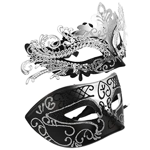 DEARMAMY 2St Halloween-Maske Halloween-Karnevals-Augenabdeckung masken cosplay Kostüm Cosplay-Maske halloween costume halloween kleidung Maskerademaske für Halloween Maskerade Masken Metall von DEARMAMY