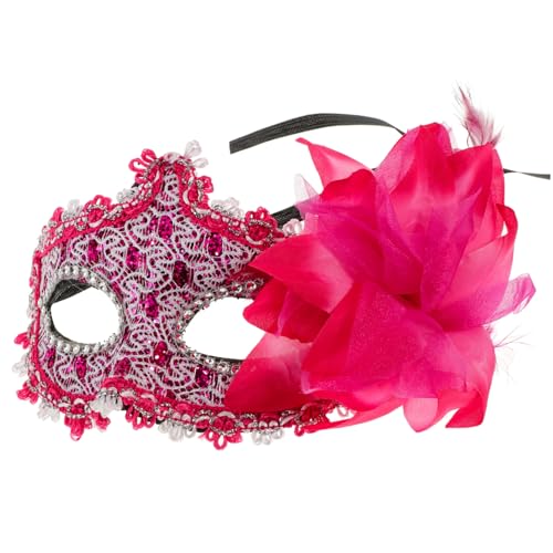 DEARMAMY 2St Halloween-Maske roter Anzug für Frauen Venezianische Maske weiß Maskerade-Maske schwarzes auge kostüm halloween masken halloweenmaske Spitze Gesichtsmaske Kostüm-Party-Maske von DEARMAMY