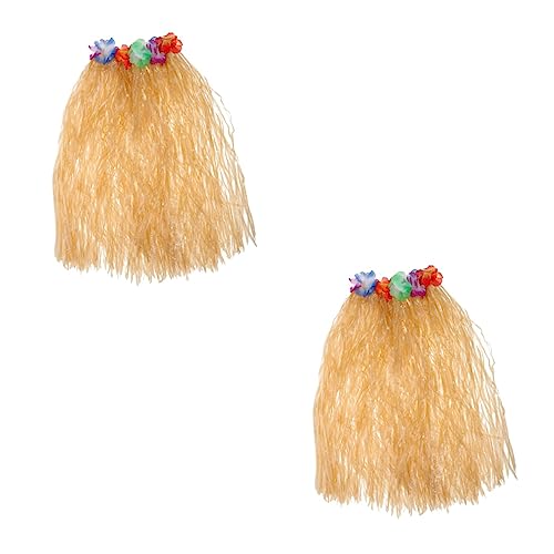 DEARMAMY 2St Hawaiianischer Hula Mädchenkostüme hawaiianisches Partykostüm sommerliche Strandparty-Dekoration hawaii outfit hawaii kleidung Performance-Kostüm Hawaiischer Rock Plastik von DEARMAMY