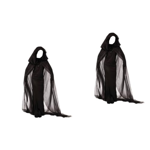 DEARMAMY 2St Hexenkostüm für Frauen für Auftritte vampier halloween costume de halloween vampire costume Cosplay Hexenkleid für Maskerade Halloween-Umhang-Hexenkostüm schwarzes kleid Black von DEARMAMY