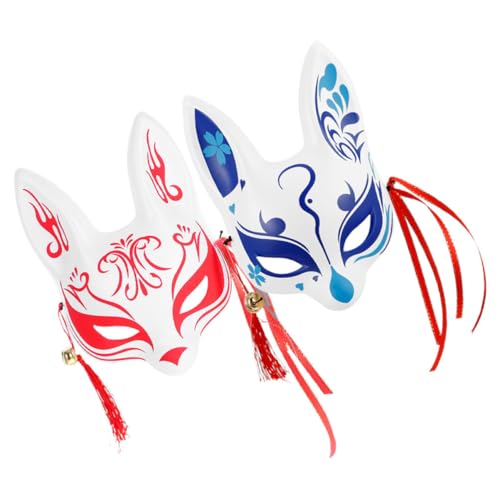 DEARMAMY 2St Japanische Fuchs-Dämonenmaske Halloween-Maske Maske im japanischen Stil tierische Maske Fuchsmaske Masken im japanischen Stil festliche Ballmaske japanische Maske Gang PVC von DEARMAMY