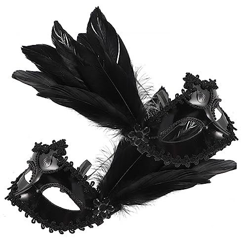 DEARMAMY 2St Karnevalsmaske halloween masken halloweenmaske opmasken Festtagsmaske faschingsmasken Maskendekor Maskerade Party-Maske Kostüm Karneval liefert Ball Masken Plastik Black von DEARMAMY