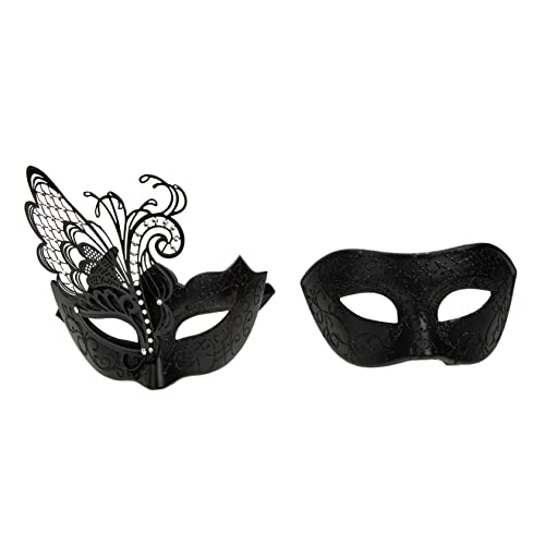 DEARMAMY 2St Maskerade für Party Maskerade- Karnevalshüllen Rave- the hallow halloween mitgebsel deko kleider Halloween-Frauenmasken Party-Kostümmaske Eisen Black von DEARMAMY