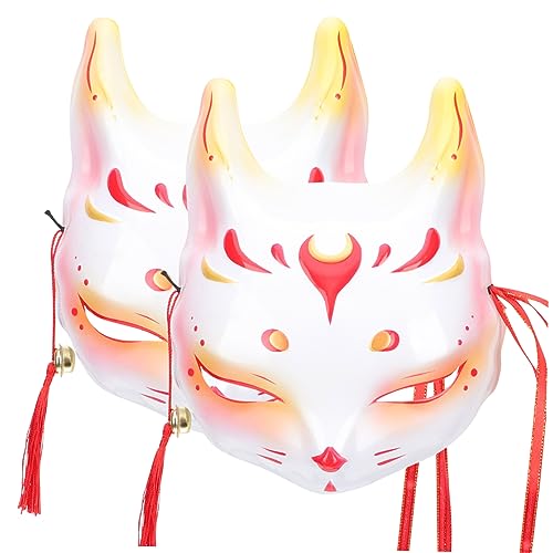 DEARMAMY 2St Tanzmaske fuchs masken kimono schmücken Halloween-Streichmaske Zubehör für Katzenkostüme Maskerade halloween masken halloweenmaske Halloween-Tiermaske Halloween-PVC-Maske rot von DEARMAMY