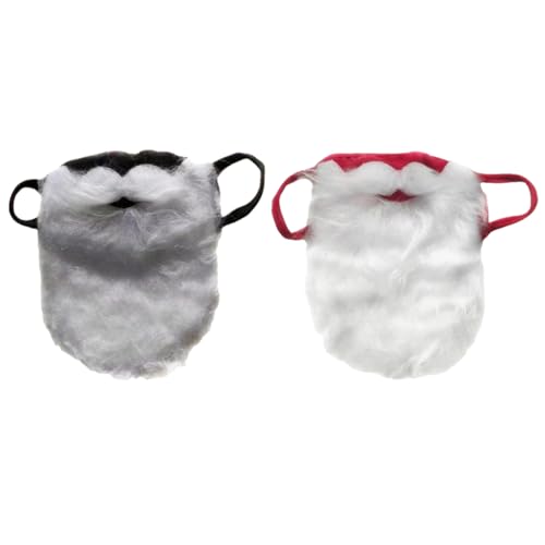 DEARMAMY 2St Weihnachtsbart weihnachtsdeko Mouth mask Gesichtsmaske Beard Masken Weihnachten gefälschter Bart Falscher Bart des Weihnachtsmanns Requisiten Gesichtsbehaarung Baumwolle Black von DEARMAMY