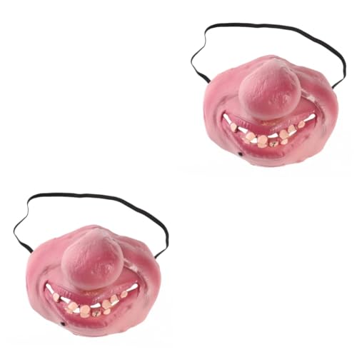 DEARMAMY 2st Halbmasken-cosplay Halbes Gesicht Kostüm Maskerademaske Für Gruselige Für Halloween Lustige Halloween- Halbgesichtsmaske Halbmaske Aus von DEARMAMY