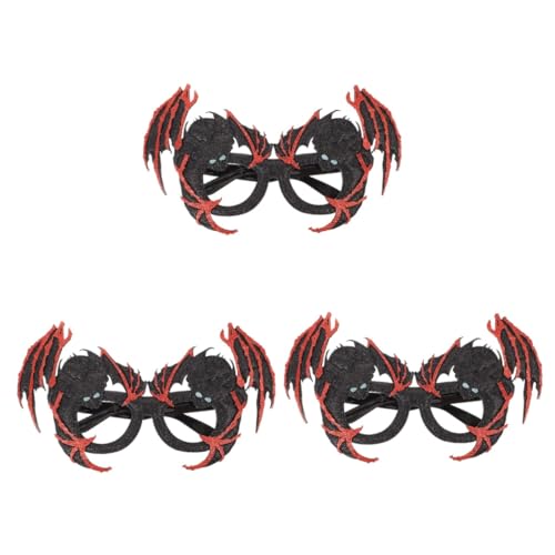 DEARMAMY 3 Paare Halloween-Brille Neuartige Partybrille Halloween-Party-Brille -Sonnenbrille Kostümbrille party zubehör halloween dekoration lustige Brille Party-Cosplay-Brille Stoff von DEARMAMY