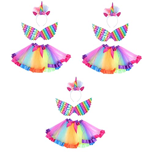 DEARMAMY 3 Sätze Ballettröckchen Ankleiden Kinderparty-Kleidungsset verkleidung kinder karnevalskostüme kinder hochzeitskleid Performance-Kleidungsset für Kinder Party-Cosplay-Accessoire von DEARMAMY