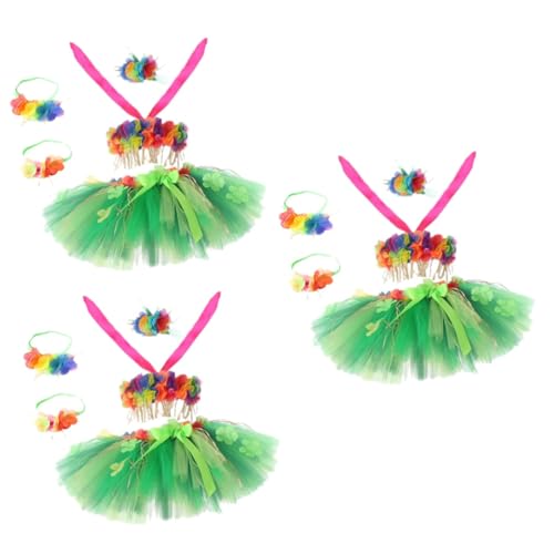 DEARMAMY 3 Sätze Frauen Grasrock hawaiian grass skirt grass skirt suit Hawaiischer Grasrock Frauen Hula-Rock Frauen hawaiianischer Grasrock Hawaii-Kostüme von DEARMAMY