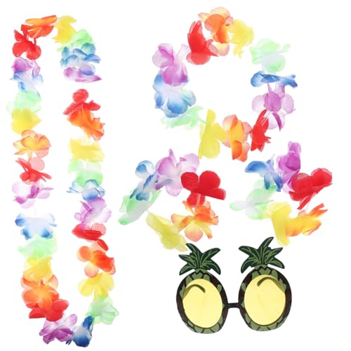 DEARMAMY 3 Sätze Hawaii-party-brille Brillen Für Die Hawaii-party Simulationsblumenkette Luau-party Poolparty-brille Luau-stirnband Hawaii-girlande Girlanden Zur Dekoration Plastik von DEARMAMY