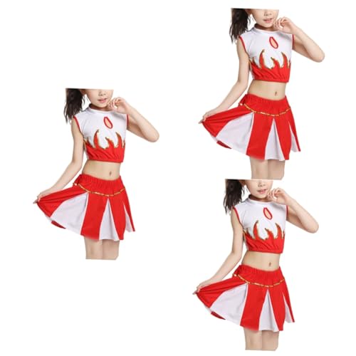 DEARMAMY 3 Sets Tanzkostüm Tanzkleidung Performance Kostüm Performance Kleidung Cheerleading Uniform von DEARMAMY