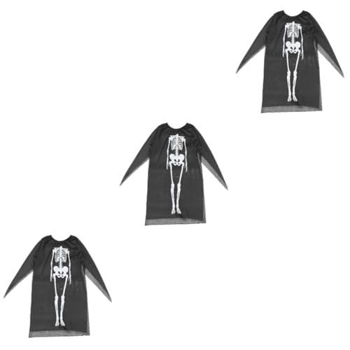 DEARMAMY 3 Stk Halloweenkostüm Kinderkleidung Abschlussball Requisiten Kostüm Halloween Halloween-mantel Skelett Kostüm Skelett-cosplay-outfit Schickes Cosplay-outfit Kinderumhang Stoff von DEARMAMY