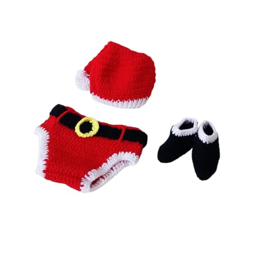 DEARMAMY 3 Stück Handgestricktes Babyfotografie Teilig mit Weihnachten Mütze Unterhose Schuhe Weiche Neugeborenen Kleidung für Niedliche Foto Requisiten für Junge Mädchen Erste Monate DEARMAMY 3 Stück Handgestricktes Babyfotografie Teilig mit Weihnachten Mütze Unterhose Schuhe Weiche Neugeborenen Kleidung für Niedliche Foto Requisiten für Junge Mädchen Erste Monate von DEARMAMY