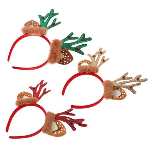 DEARMAMY 3 Stück Teiliges Weihnachts-haarreif Glitzernden Rentiergeweihen Plüschig in Rot Grün Gold Leicht und Langlebig für Damen Festliche Kostüm-accessoires zu Weihnachten und Fasching DEARMAMY 3 Stück Teiliges Weihnachts-haarreif Glitzernden Rentiergeweihen Plüschig in Rot Grün Gold Leicht und Langlebig für Damen Festliche Kostüm-accessoires zu Weihnachten und Fasching von DEARMAMY