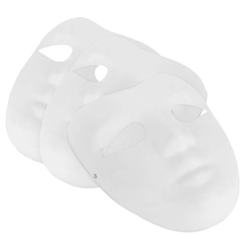 DEARMAMY 3 Stück Weiße Embryo Handbemalte Maske Cosplay Party Maske Zellstoff Blankomaske DIY Vollgesichtsmaske Papier Zellstoff Masken Maske Halloween Blanko Zellstoff von DEARMAMY