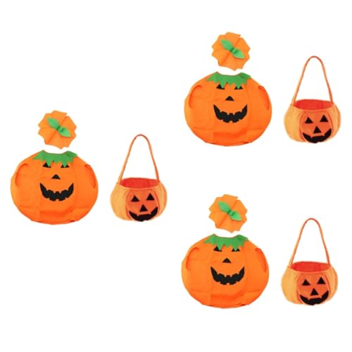 DEARMAMY 3St Kürbiskostüm Kürbis-Outfit Halloweenkostüm Halloween-Kürbis-Kostüme Kürbis-Halloween-Anzug-Kostüm Kürbis Kostüm Anzug kleidung Kostüm für Kinder Kürbis-Halloween-Kostüm von DEARMAMY