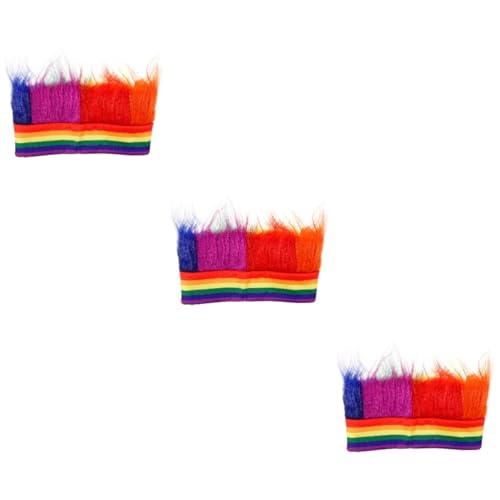 DEARMAMY 3St Regenbogen-Stirnband Karneval haarreifen Karneval Stirnband Karnevalskopfschmuck Pride-Festival-Zubehör Perückenkappe Haarschmuck für Karneval Kostüm Hut chemische Faser von DEARMAMY