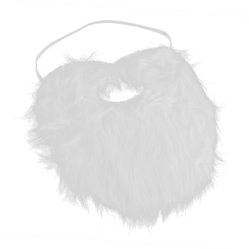 DEARMAMY 3St falscher Bart Weihnachtsmann Santa Schnurrbart Kostüm für Weihnachtsfeiern Fake Beard Fake Schnurrbart weihnchtsdeko Cosplay-Anzieh-Requisiten Maskerade-Kostüm-Dekor Nylon Weiß von DEARMAMY