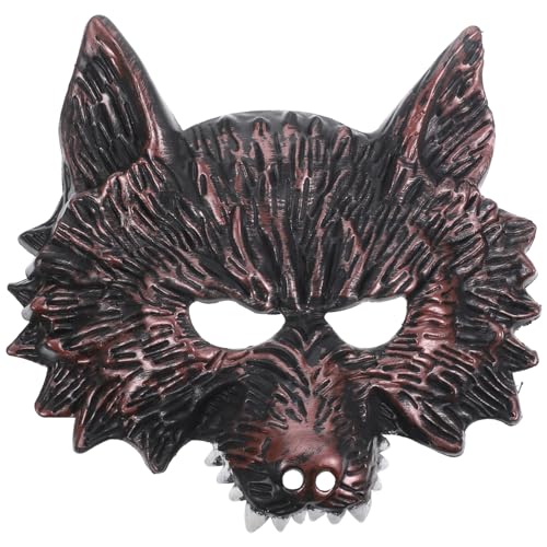 DEARMAMY 3st Foto-requisite Tiermasken Maske Für Festival Halloween-masken Gruseliger Helm Halloween-maske Für Männer Halloween-horror-maske Tierische Halbmaske Karnevalsmaske Rot Plastik von DEARMAMY