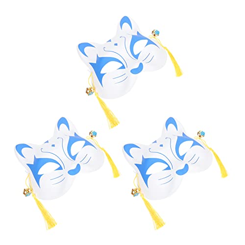 DEARMAMY 3st Fuchs Halbgesichtsmaske Katzen-maskerade-masken Halloweenkostüm Katzenmasken Für Frauen Halloween Fuchs Cosplay-masken Maskerade Masken Maskerade Ball Tiermasken Blue Pvc von DEARMAMY