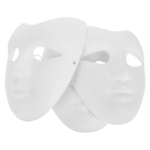 DEARMAMY 3st Handbemalte Weiße Embryo-maske Leere Männliche Maske Papiermasken Zum Dekorieren Masken Zum Schmücken Gruselige Maske Schlichte Weiße Maske Umweltfreundliches Zellstoff von DEARMAMY