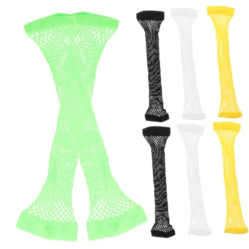 DEARMAMY 4 Paare Feine Netz-stretch-handschuhe Arm Ärmel Halloween-kostüm-handschuhe Feinmaschige Handschuhe Lange Handschuhe Fingerlose Handschuhe Lange Mesh-handschuhe 10% Elasthan von DEARMAMY