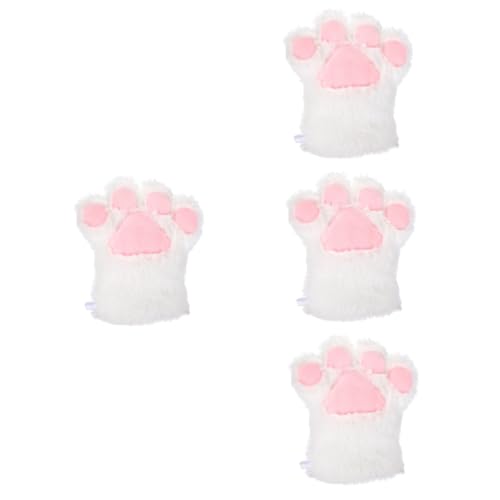 DEARMAMY 4 Stück Bärenklauenhandschuhe katzenpfoten handschuhe halloween handschuhe Plüsch Handschuhe tragen gehäkelte Kuscheltiere Kostüm für Kinder Leistungszubehör Cosplay-Accessoire von DEARMAMY