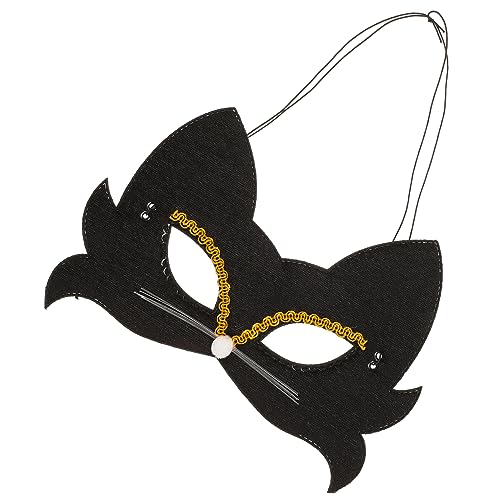 DEARMAMY 4 Stück Katzenmaske Abschlussball Maske Erwachsene Tiermaske Mardi Gras Mask Halloween-maske Cosplay-maske Maskerade-maske Für Frauen Tiermaskenspielzeug Tierische Maske Tuch Black von DEARMAMY