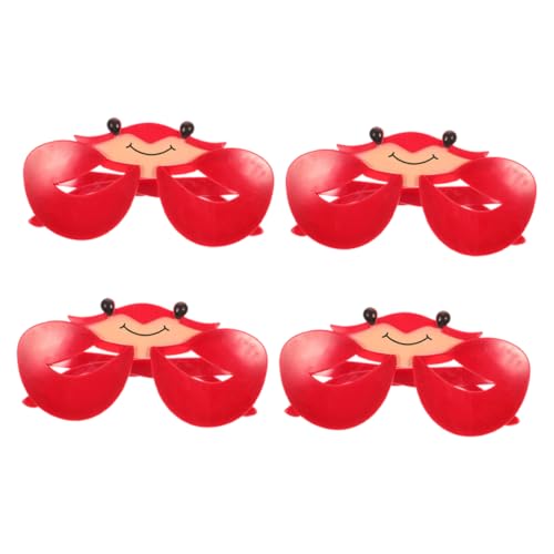 DEARMAMY 4 Stück Lustige Brille Lustige Sonnenbrille Luau Partybrille Neuheit Sonnenbrille Neuartige Brillen Lustige Hawaiianische Sonnenbrille -sonnenbrille Kostümbrillen Rot Plastik von DEARMAMY