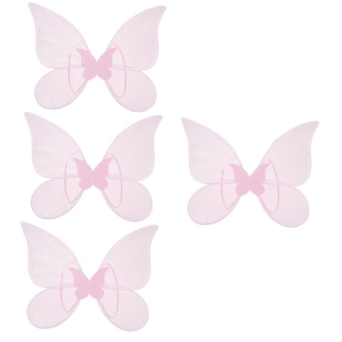 DEARMAMY 4 Stück Schneeflocken-Schmetterlingsflügel Flügel Kostüm schmetterlingsflügel kinder butterfly wings snowflakes Schneeflocke Schmetterlingsflügel Kinderfee Schmetterlingsflügel von DEARMAMY