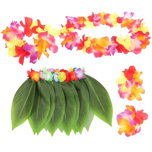 DEARMAMY 5 Stück Hawaii Partyrock Hawaii Hemd Hawaii Partydekorationen Hawaii Haarspange Hawaii Halskette Ausgewähltes Hawaii Kostüm Hawaii Kleid Für Frauen Hawaii Girlande von DEARMAMY