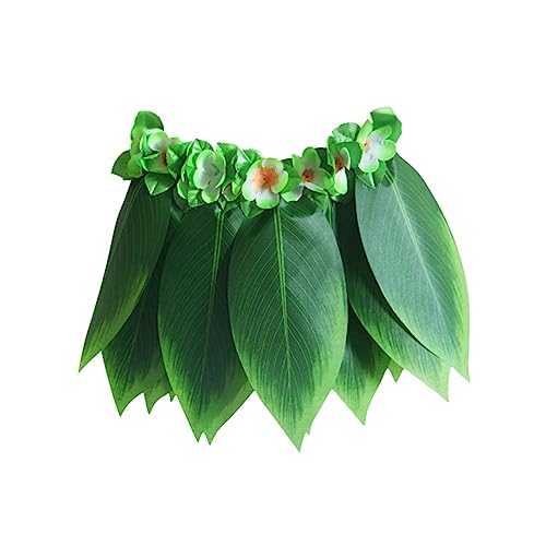 DEARMAMY 5 Teiliges Hula Rock Hawaii Kostüm Set Für Mit Grünen Blättern Leis Armbändern Und Stirnband Ideal Für Strand Luau Partys Und Tropische Feiern Farbenfrohes Partyzubehör von DEARMAMY