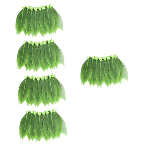 DEARMAMY 5St Blattrock Bühnenkostüm Rock Hawaii-Hula-Kleid hawaiianisches Blattkostüm Luau-Kleid costume de halloween costumes fancy dress Performance-Rock Hawaii-Dressing Seidentuch Green von DEARMAMY