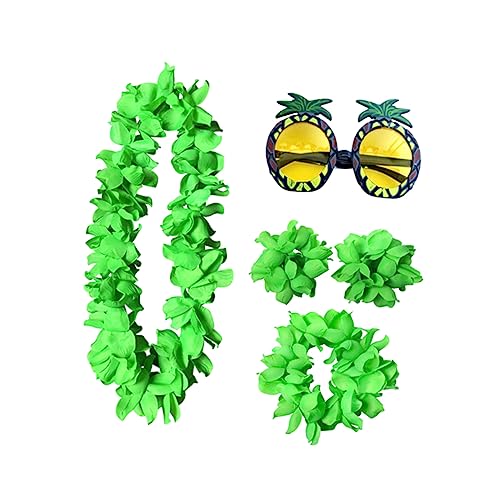 DEARMAMY 5St Partybrille lustige brille hawaiianische Blumenkette Hawaii-Girlande Ananas-Gläser hawaiianisches Armband Hawaii-Kopfschmuck Hawaii-Armband Ananas Brille Ananas-Brille von DEARMAMY