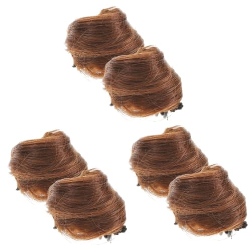 DEARMAMY 6 STK Gefälschter Katzenohr-fleischbällchenkopf Haarknoten Hochsteckfrisur Katzenohren Anclipsen Chignon-haarteile Mit Katzenohren Chignon-haarknoten Dutt Haarteil Flauschige Seide von DEARMAMY