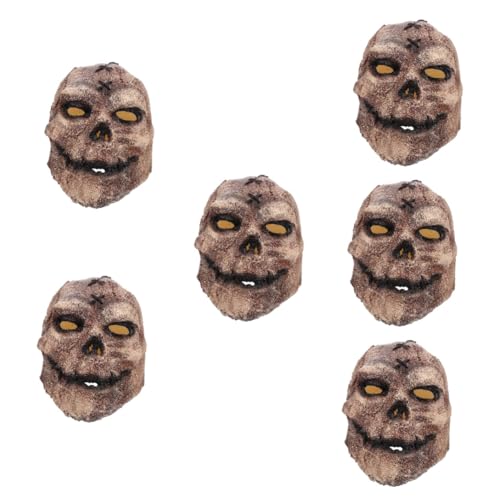 DEARMAMY 6 Stk Vogels Cheuche Maske Jäger Grusel Unheimlich Abschlussball-dekor Schädelmaske Halloween-dekor Halloween-vogelscheuche Halloweenkostüm Dekorationen Gespenstisch Clown Emulsion von DEARMAMY