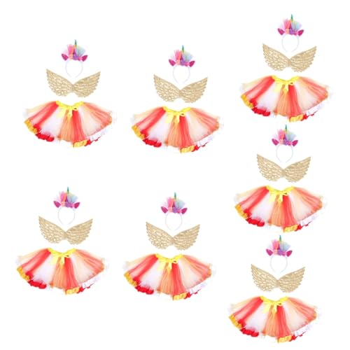 DEARMAMY 7 Sätze Ballettröckchen verkleidung kinder karnevalskostüme kinder Ballkleider für Kleinkinder Mädchenkleid Kinderkleider Kostüm für Kinder Cosplay-Kleidung schönes Kleid Polyester von DEARMAMY