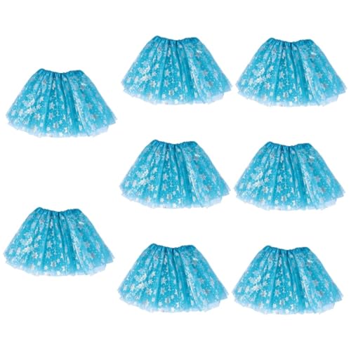 DEARMAMY 8st Schneeflockenrock Für Kinder Tutu-rock Für Kleinkinder Mädchen-outfit Mädchenkleid Tutu-rock Für Kinder Paillettenkleid Für Mädchen Teenager-kleider Mädchenröcke Blue Polyester von DEARMAMY