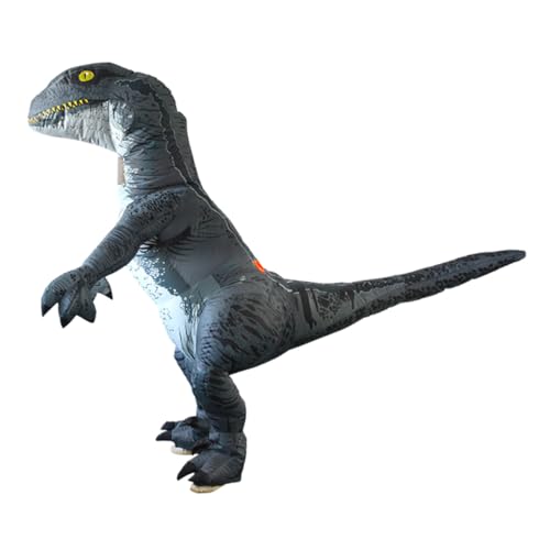 DEARMAMY Aufblasbarer Velociraptor-Anzug Halloweenkostüm Halloween-Outfits, die kostüm aufführen halloween mitgebsel halllowen batterienaa aufblasbares Kostüm aufblasbare Anzüge Grey von DEARMAMY