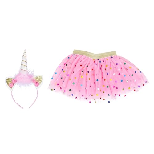 DEARMAMY Ballettröckchen faschingskostüme karnawal kostium für kinderkleider kleidung für clothes Tutu-Rock Kinderkostü kurzer Gazerock Party-Tutu Polyester Rosa von DEARMAMY