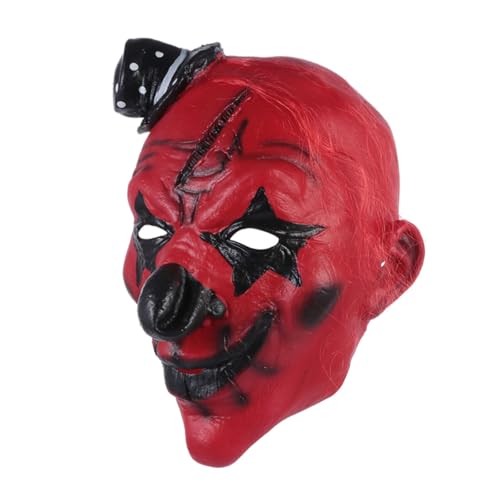 DEARMAMY Clown-maske Halloween-masken Für Erwachsene Maske Für Halloween Böser Clown Cosplay-maske Clownsgesicht Zeigen Horror-zombie-kostüm Kostüme Clown Verkleiden Partyclown Emulsion Rot von DEARMAMY