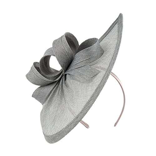 DEARMAMY Cocktailparty-Hut haar spangen haarclips haar pin haarklemmen haar clips spangen Fascinator Haarspangen Retro-Frauen-Fascinator Netz Dekor kleiner Hut Frauen Hut Bauchmuskeln Grey von DEARMAMY