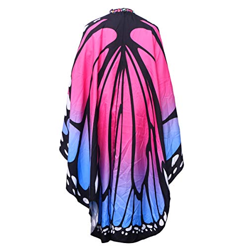 DEARMAMY Damen Umhang Aus Polyester Mit Schmetterlingsflügeln Rotierendes Cape Für Partys Und Cosplay Erwachsenen Kostü Mit Großen Schmetterlingsmotiven Und Pink von DEARMAMY