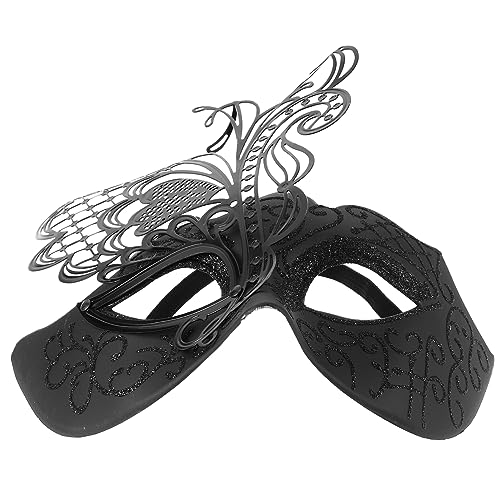 DEARMAMY Diamant-Schmetterlings-Maske Halloween Augenmaske für geschwollene Augen Karneval Plüsch costumes fancy dress junggesellinnenabschied Partymasken Tanzparty-Requisite Eisen Black von DEARMAMY