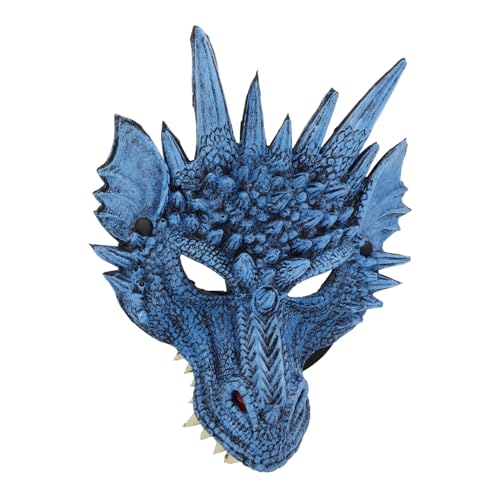 DEARMAMY Drachenmaske Blau Hochwertige Kostüm Requisite Für Halloween Karneval Maskerade Und Cosplay Ideal Für Kostümpartys Und Auftritte Detailgetreue Gestaltung von DEARMAMY