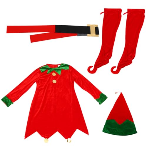 DEARMAMY Elfenrock Für ädchen Weihnachtskostü Festliches Performance Kleid Für Partys Und Aufführungen Perfekt Für Weihnachten Und Karneval von DEARMAMY