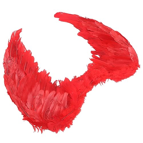 DEARMAMY Engelsfederflügel Halloween-Engel-Cosplay Flügel der Engelsfee Fee Cosplay-Requisite Bühne Feenpartyzubehör kinderkleider kinderkleidung Leistungsflügel Flügel Kostüm Gummiband rot von DEARMAMY