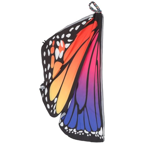 DEARMAMY Frauen Umhang Schmetterling Cape Aus Polyester Für Cosplay Und Partys Gedruckt Mit Großen Schmetterlingen Blau Und Rosé Ideales Zubehör Für Damen Und Mädchen von DEARMAMY